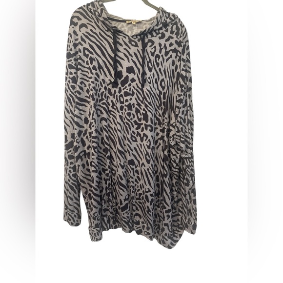 All Worthy by Hunter McGrady Animal Print Jersey Top 3X Mob wife safari cozy - Picture 1 of 3